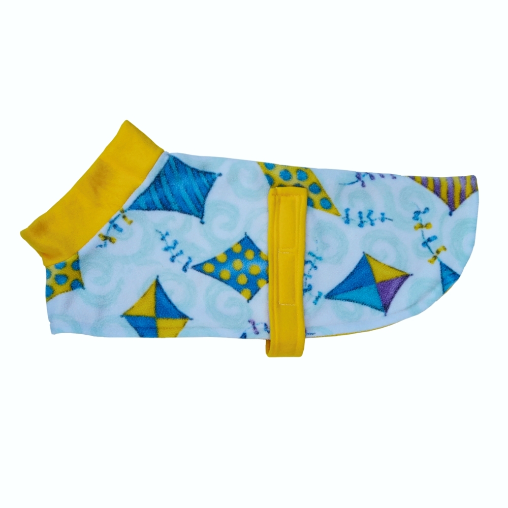 Double Fleece Dog Coat Blue Kite Design  35cm, 40cm, 45cm, 50cm 60cm