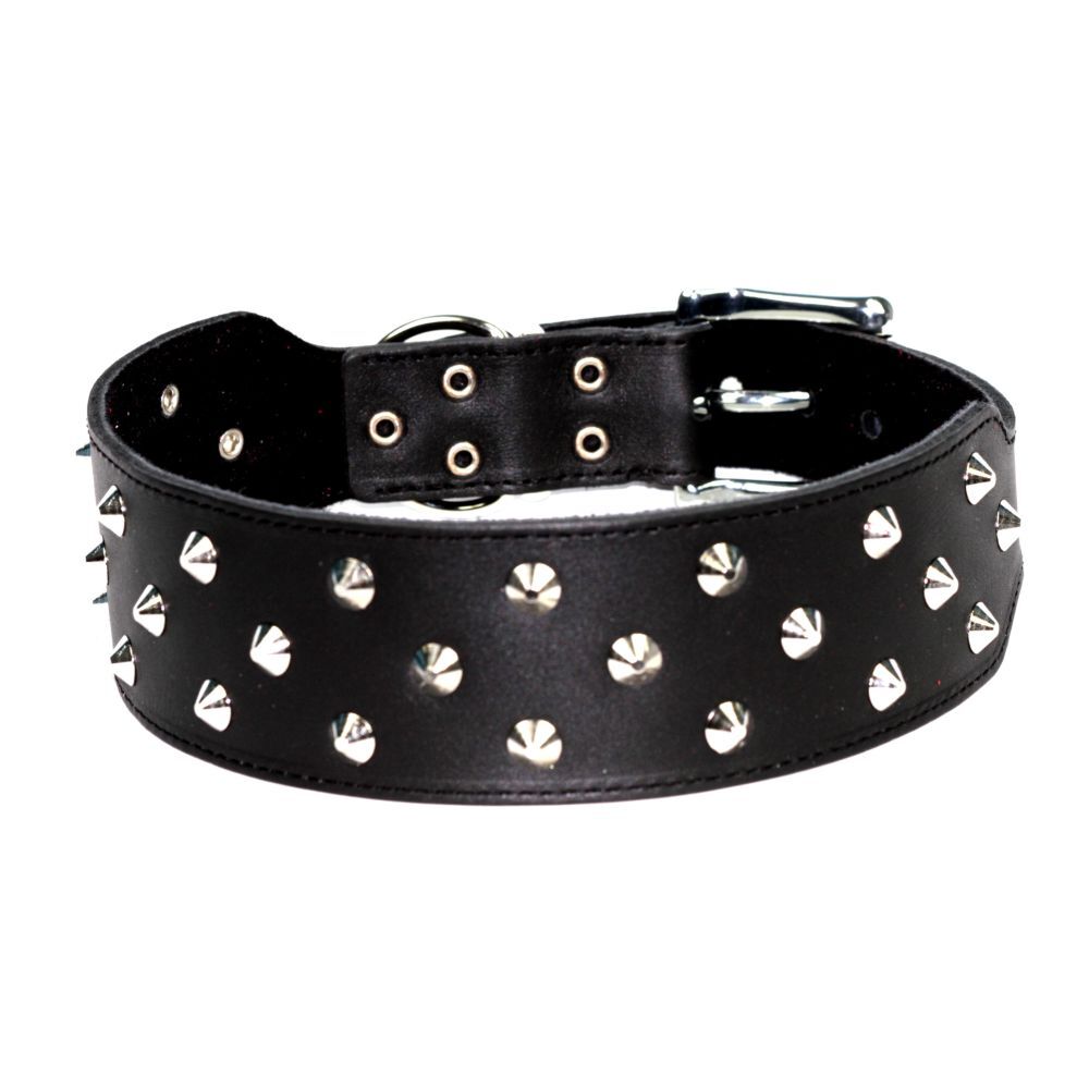 Dogue Stud Muffin Black Leather Dog Collar 30cm - 65cm