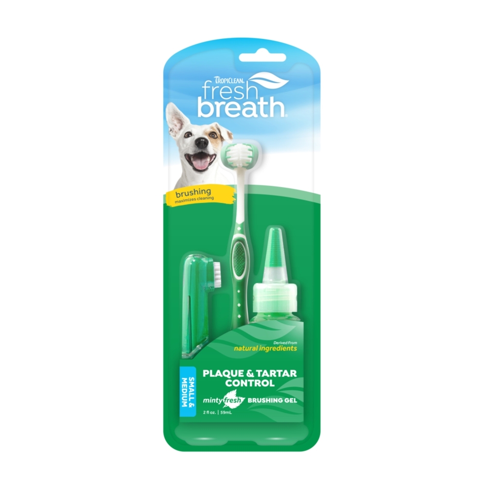 TropiClean Fresh Breath Oral Care Kit for Small & Medium Dogs