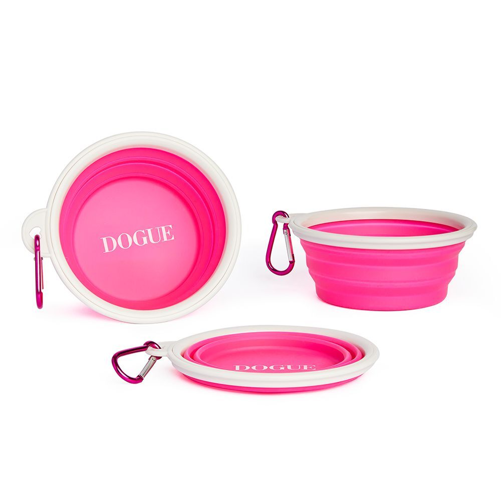 Dogue Pop-up Travel Dog Bowl 350ml Pink