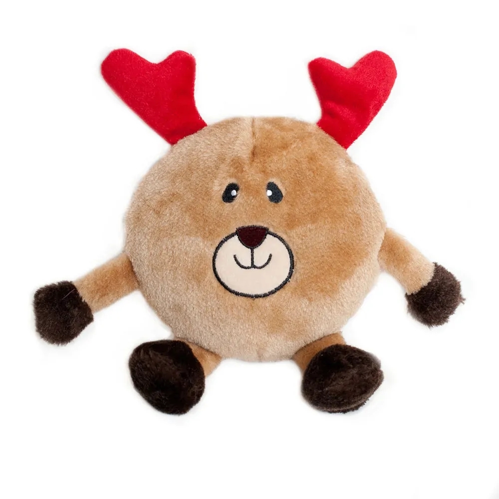 Zippy Paws Christmas Brainey Reindeer Plush Dog Toy 