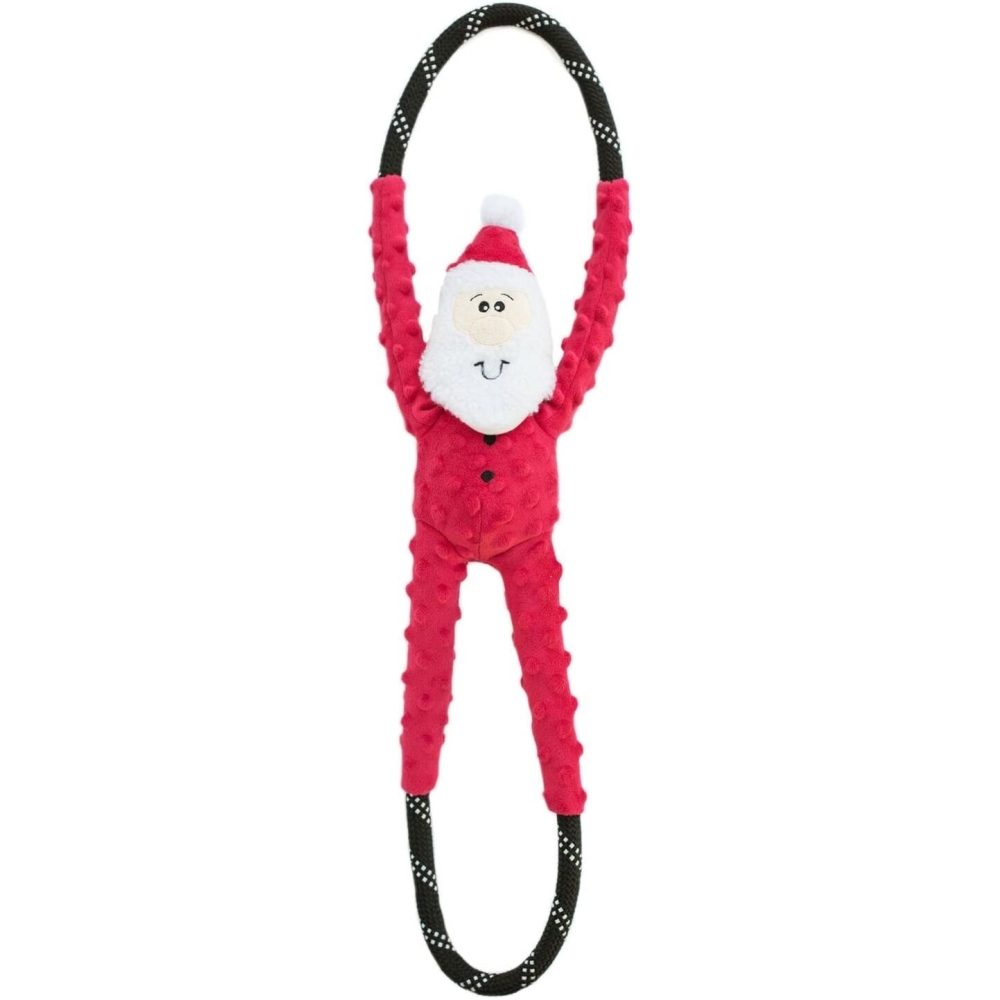 Zippy Paws Christmas RopeTugz Santa Dog Toy