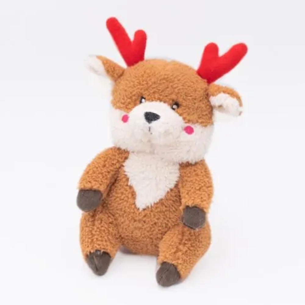 Zippy Paws Christmas Cheeky Chumz Reindeer Plush Dog Toy