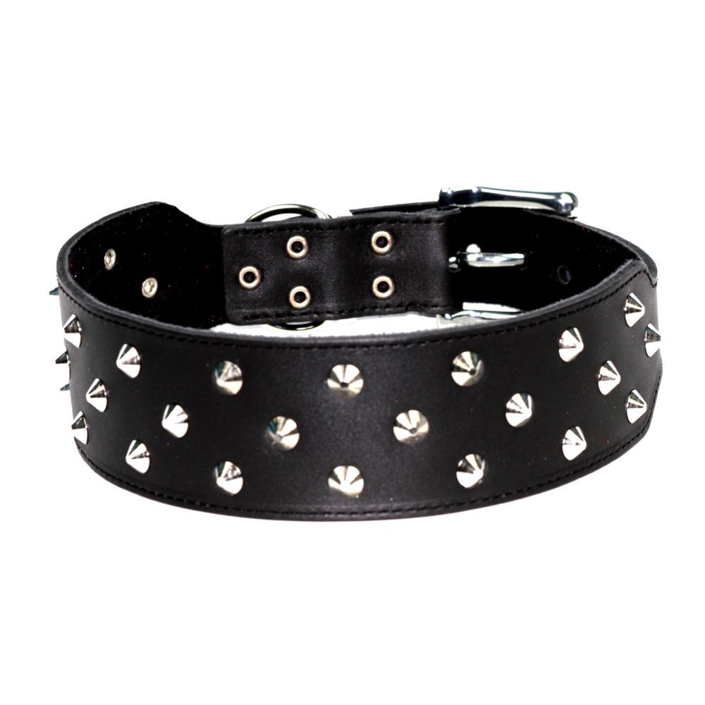 Dogue Stud Muffin Black Leather Dog Collar (65cm)
