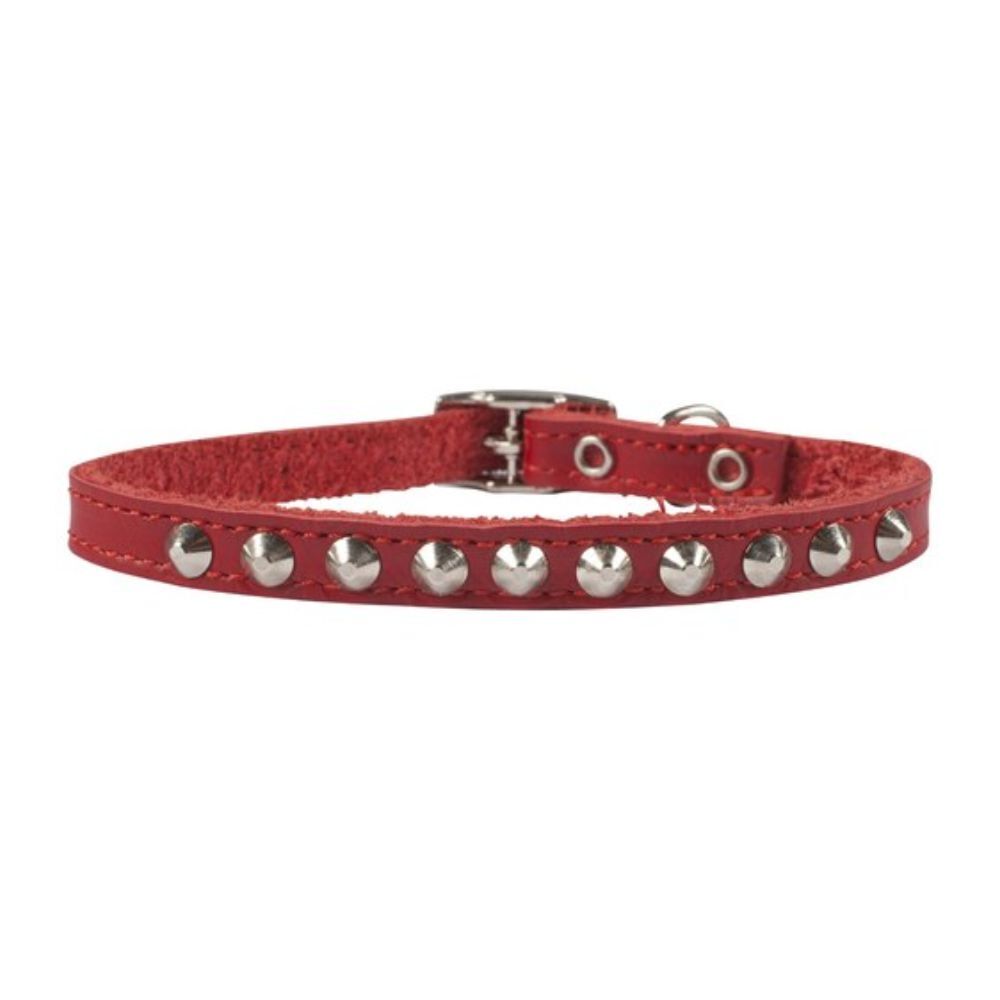Dogue Stud Muffin Red Leather Dog Collar (30cm)